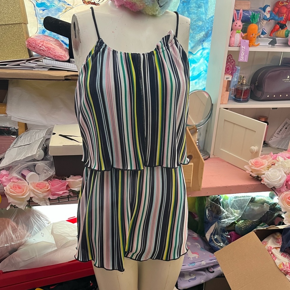 Truly Me Multicolor Striped Romper size 10